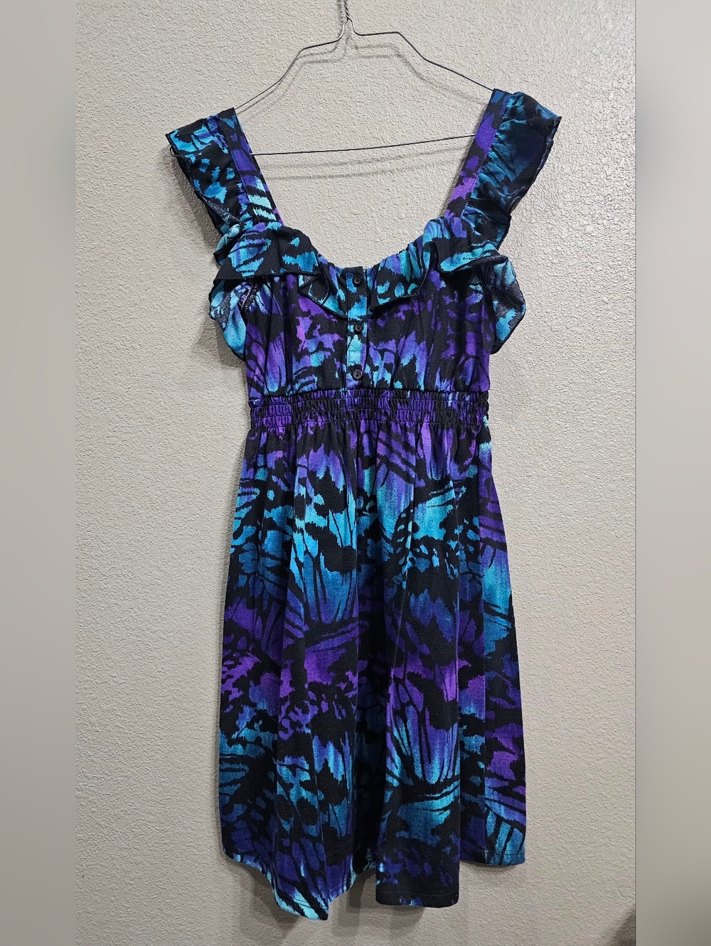 No Boundaries Purple and Teal Floral Sundress